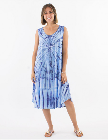 Robe viscose parapluie tie and dye