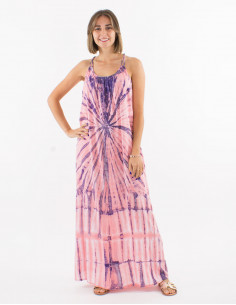 Robe longue viscose tie and dye