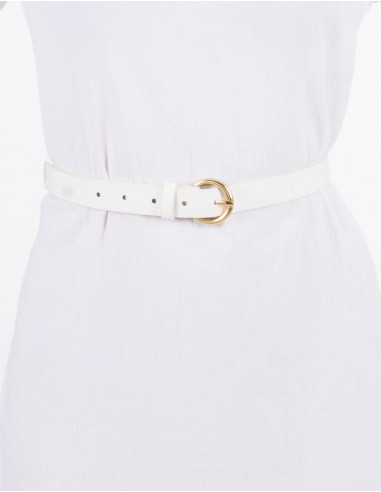 Ceinture polyuréthane unie boucle métal