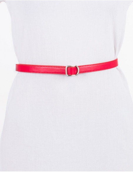 Ceinture polyuréthane unie boucle métal