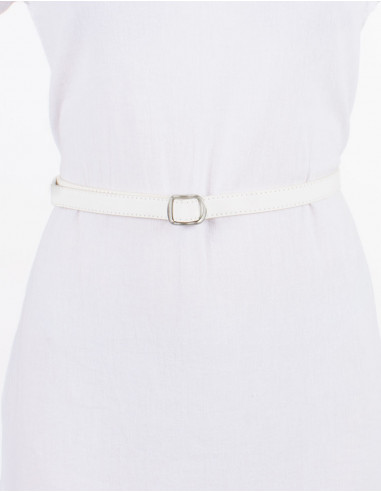 Ceinture polyuréthane unie boucle métal