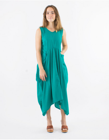 Robe longue coton sw manches courtes