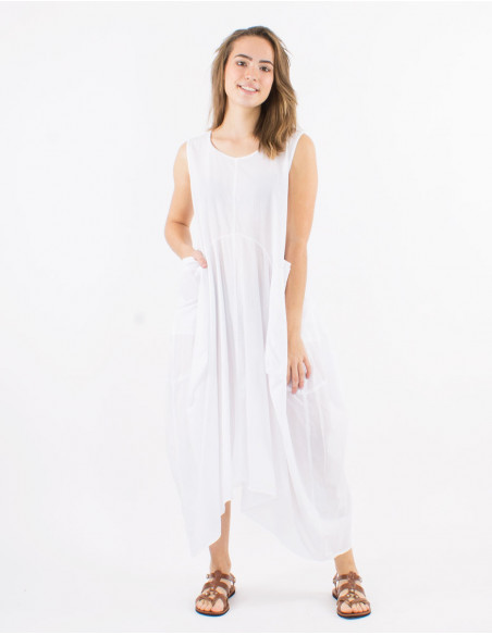Robe longue coton sw manches courtes