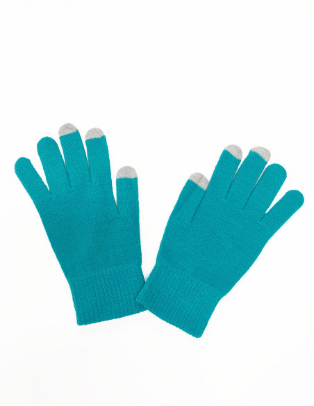 Paire de gants maille acrylique uni