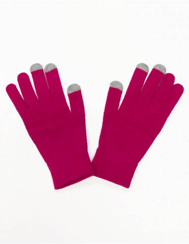 Paire de gants maille acrylique uni
