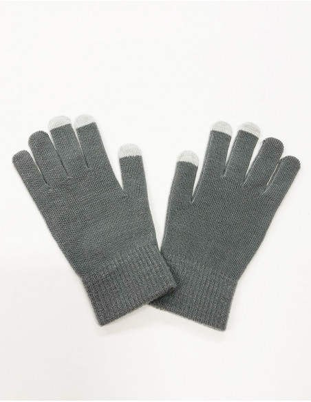 Par de guantes lisos de punto acrílico