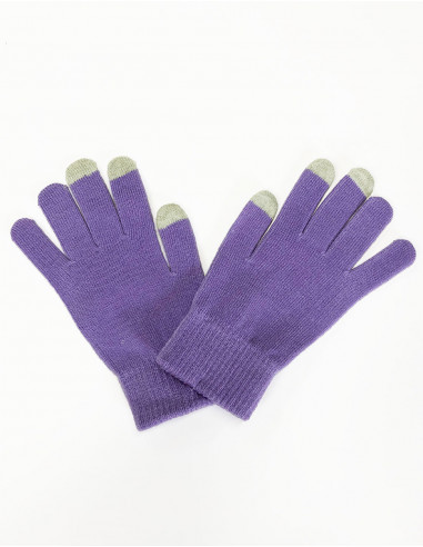 Paire de gants maille acrylique uni