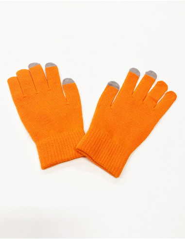 Paire de gants maille acrylique uni