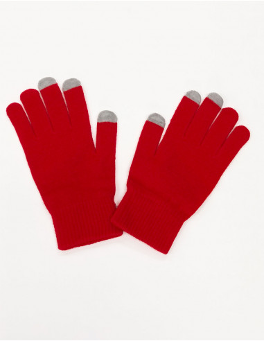 Par de guantes lisos de punto acrílico