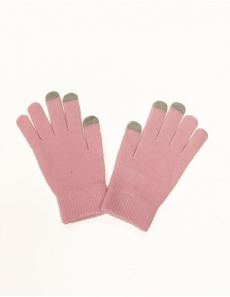 Par de guantes lisos de punto acrílico