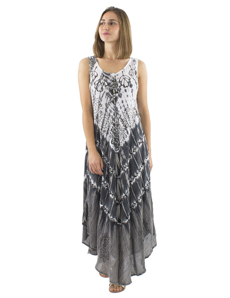 Robe crêpe viscose Tie and Dye forme parapluie