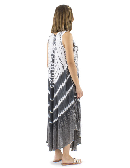Robe crêpe viscose Tie and Dye forme parapluie