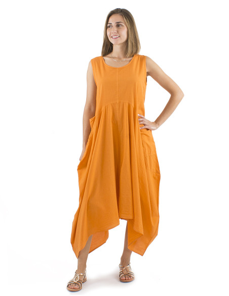 Robe longue coton sw manches courtes