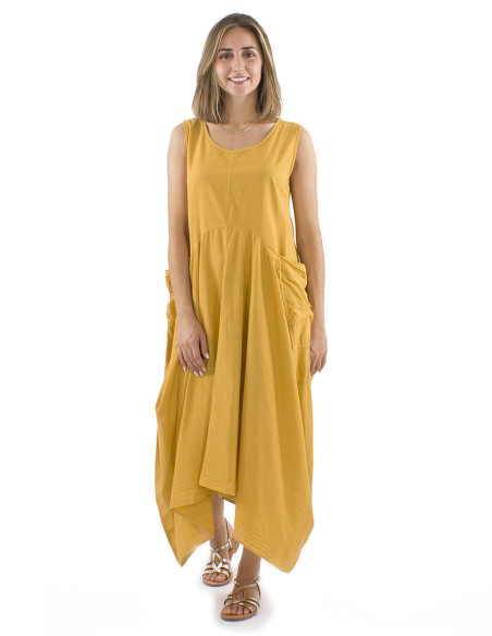 Robe longue coton sw manches courtes