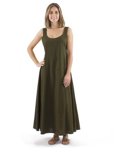 Robe coton uni longue larges bretelles sw