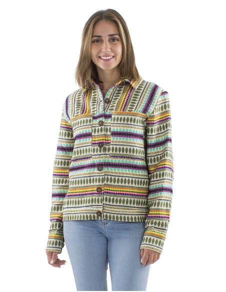 Veste 70% coton 28% acrylique 2% polyester fil métal Jacquard