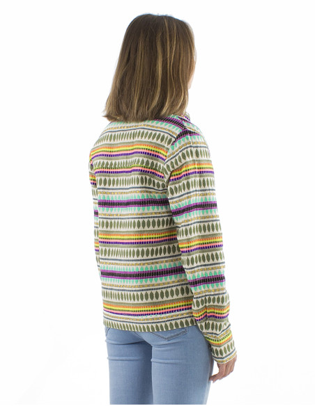 Veste 70% coton 28% acrylique 2% polyester fil métal Jacquard