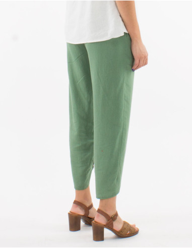Pantalon 54% lino 46% viscosa 2 bolsillos...