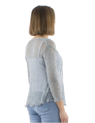 Veste maille 95% polyester avec 5% fil métallique