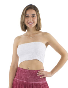 Top coton blanc tube élastique 2