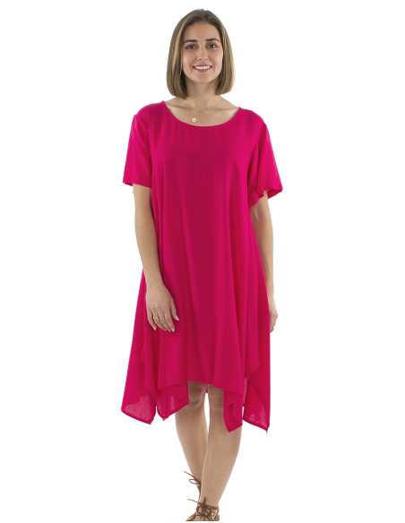 Robe viscose unie manches courtes Mama