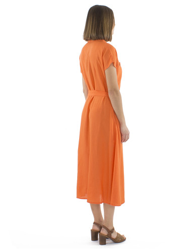 Robe longue 91% viscose 9% lin boutonnée 2...