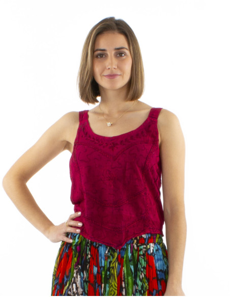 Top court viscose sw dos élastique