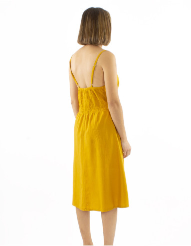 Robe courte coton unie sw bretelles