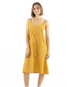 Robe courte coton unie sw bretelles