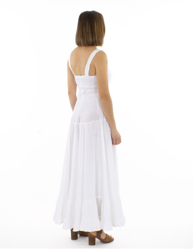 Robe coton blanc brodée princesse doublée