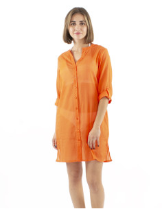 Tunica velo de algodon lisa playa mangas 3/4