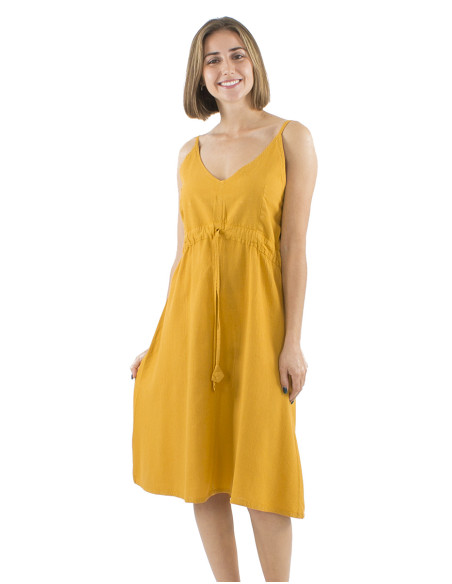 Robe courte coton unie sw bretelles