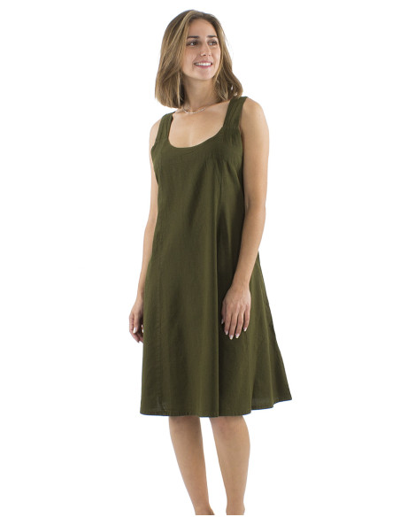 Robe coton uni larges bretelles sw