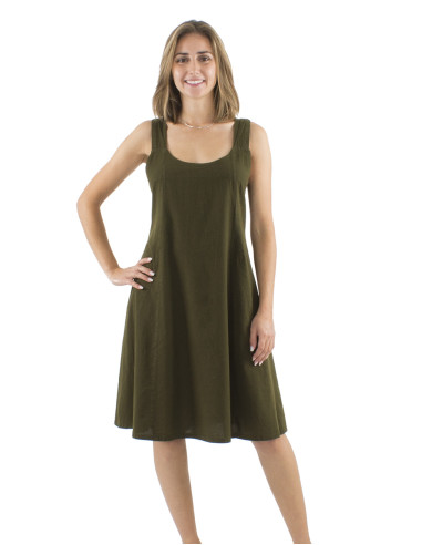 Robe coton uni larges bretelles sw