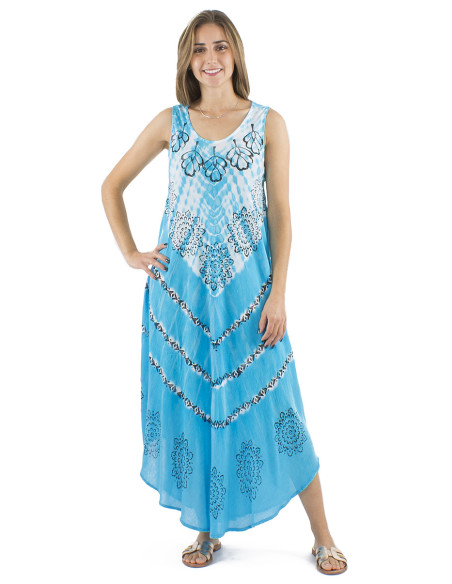 Robe crêpe viscose Tie and Dye forme parapluie