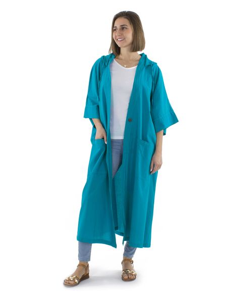 Veste coton uni capuche sw