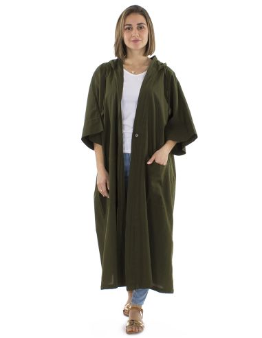 Veste coton uni capuche sw