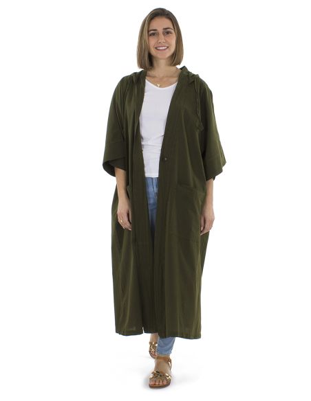 Veste coton uni capuche sw