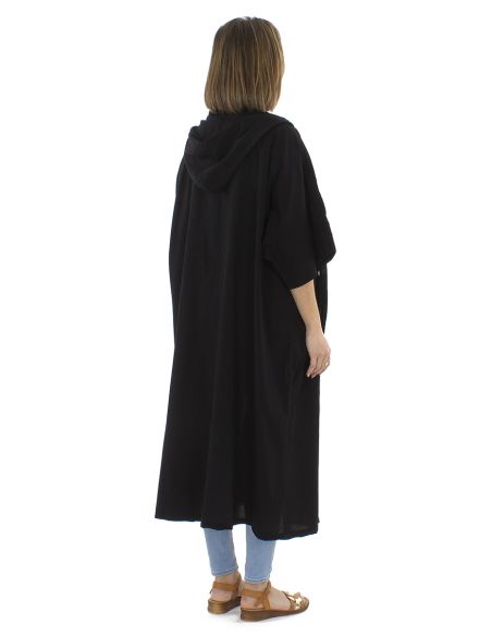 Veste coton uni capuche sw