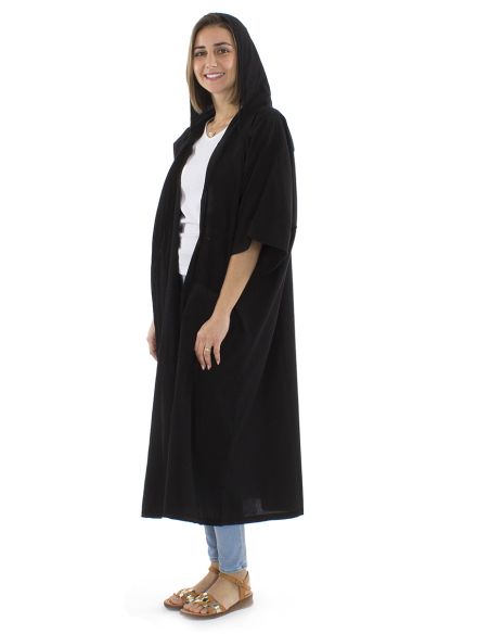 Veste coton uni capuche sw