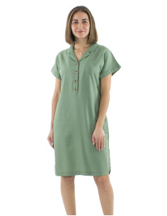 Robe 54% lin 46% viscose col manches courtes 2