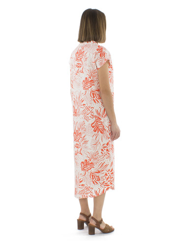 Robe 70% viscose 30% lin boutonnée 2 poches...
