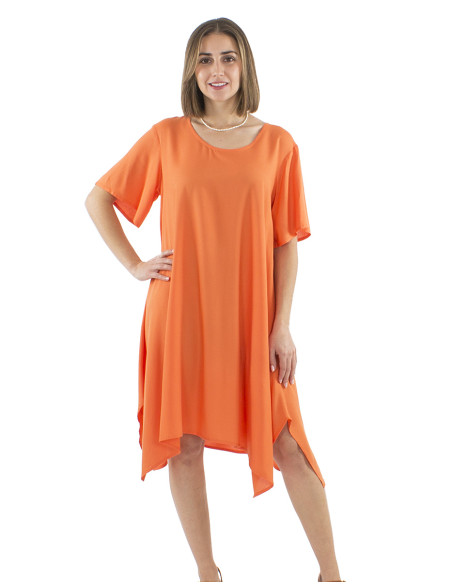 Robe viscose unie manches courtes Mama