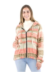 Blouson acrylique châle zip Jacquart lignes 2