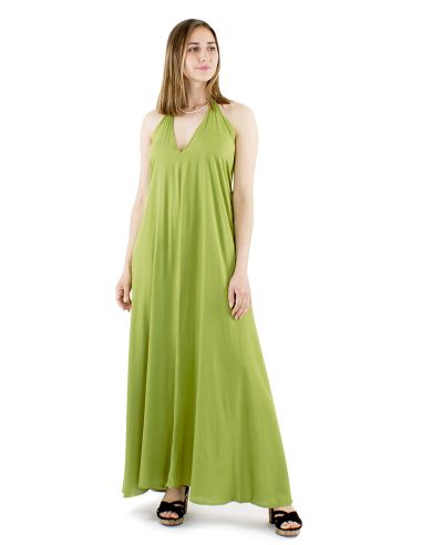 Robe viscose unie bretelles dos nu