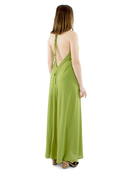 Robe viscose unie bretelles dos nu