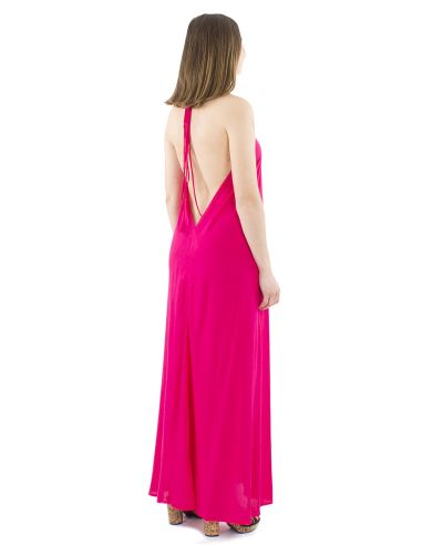 Robe viscose unie bretelles dos nu