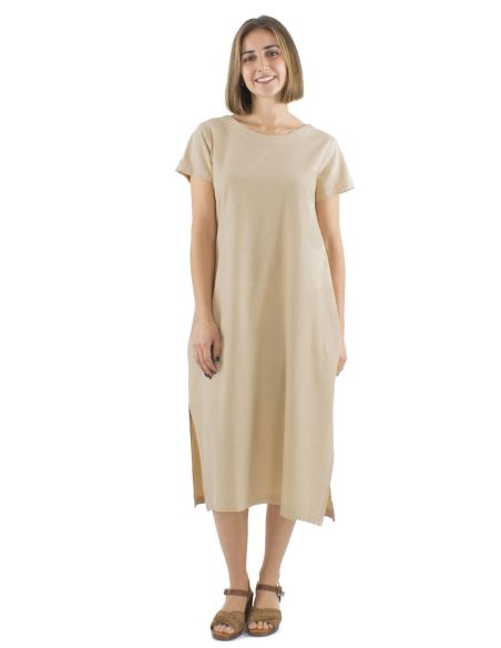 Robe longue coton sw manches courtes