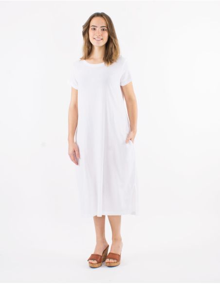 Robe longue coton sw manches courtes