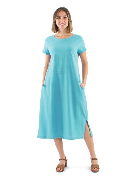 Robe longue coton sw manches courtes